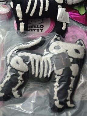 Halloween Skeleton Cat Pillow